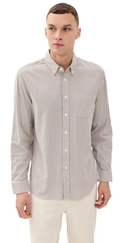Rails Vance Button Down Cedar Oat Stripe In Gray