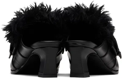 Andersson Bell Black Layered Strap Mule Heels In Black