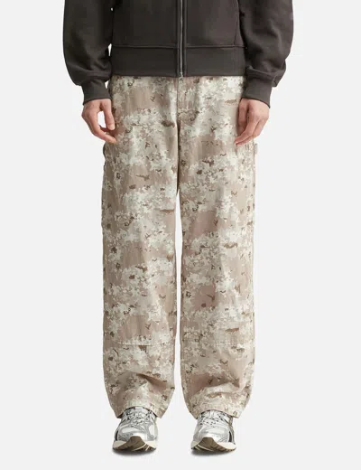 Gramicci Wide-leg Work Pants With Adjustable Drawstring Belt In Neutral