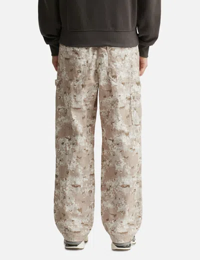 Gramicci Wide-leg Work Pants With Adjustable Drawstring Belt In Neutral