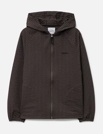 Gramicci Northside Plaid Hooded Jacket In Brown
