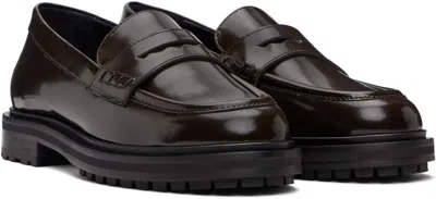 Aeyde Brown Leon Loafers In Brown
