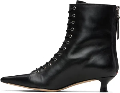 Aeyde 40mm Trixi Lace-up Pointed-toe Boots In Black