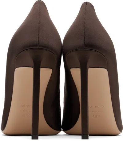 Tom Ford 85mm Betty Satin Pointed-toe Pumps In Brown