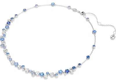 Swarovski Constella Rhodium Plated Necklace In Blue