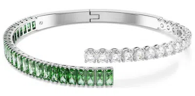 Swarovski Matrix Emerald-stone White-stone Bracelet In Metallic