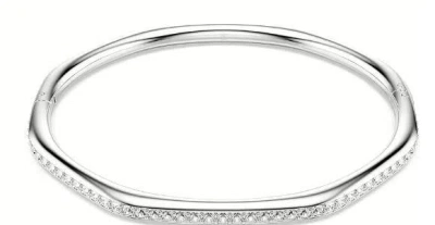 Swarovski Dextera Pave Crystal Geometric Bangle Bracelet In Metallic