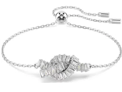 Swarovski Matrix Rhodium Plated Baguette Cut Bracelet In Metallic