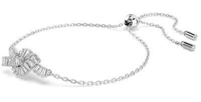 Swarovski Matrix Rhodium Plated Baguette Cut Bracelet In Metallic