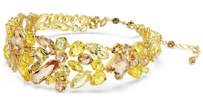 Swarovski Gema Mixed Cuts Crystal Choker In Yellow