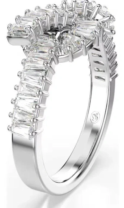Swarovski Matrix Baguette Cut Knot Ring In Metallic