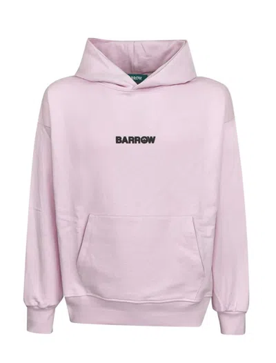 Barrow Hooded Printed Sweatshirt In Pink