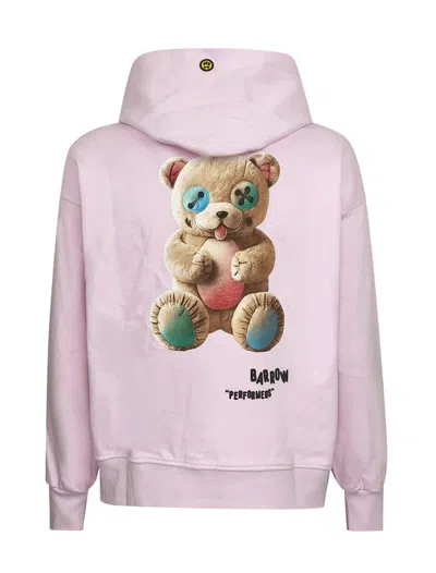 Barrow Hooded Printed Sweatshirt In Pink