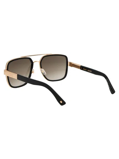 Dsquared2 Gold Black Metal Sunglasses In Black