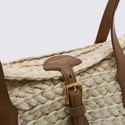 Dolce & Gabbana Capri Straw Bag Shoulder Bags Beige In White