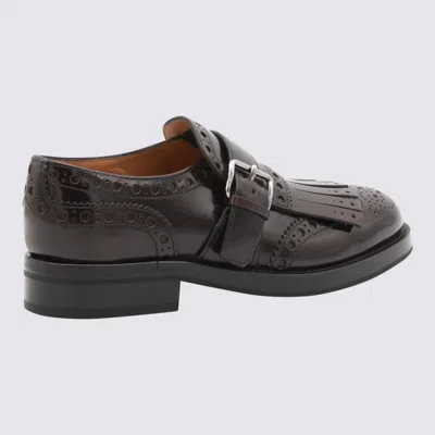 Church's Burgundy Leather Monk Phillis Formal Shoes In Purple