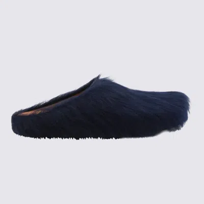 Marni Eclipse Leather Fussbett Flats In Black