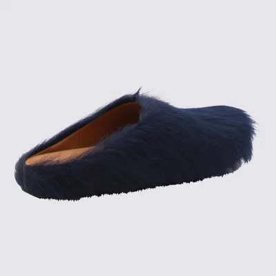 Marni Eclipse Leather Fussbett Flats In Black