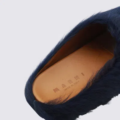 Marni Eclipse Leather Fussbett Flats In Black