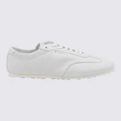 Marni Low-top Sneakers In Leather.round Toelace-up Fasteninglogo Patch At Tonguepanel Constructionchunky S In White