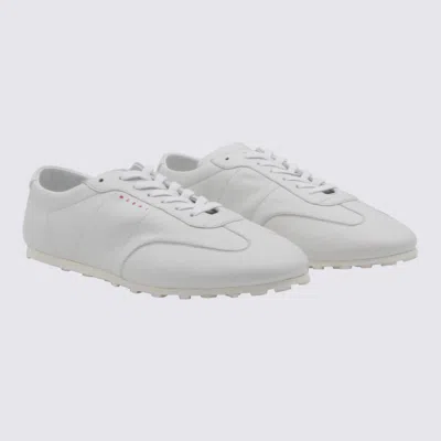 Marni Low-top Sneakers In Leather.round Toelace-up Fasteninglogo Patch At Tonguepanel Constructionchunky S In White