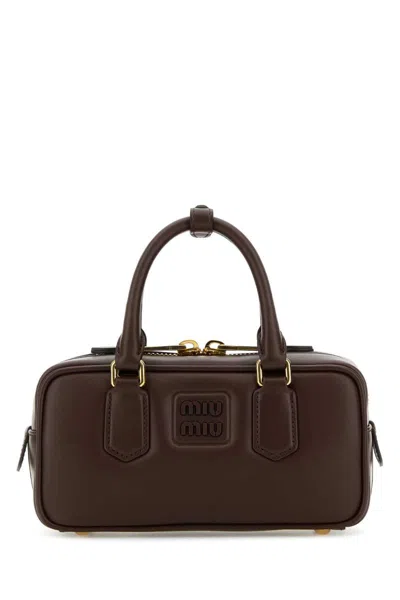 Miu Miu Soft Padded Shoulder Bag And Handles In Brown
