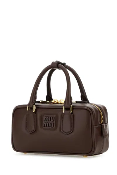 Miu Miu Soft Padded Shoulder Bag And Handles In Brown