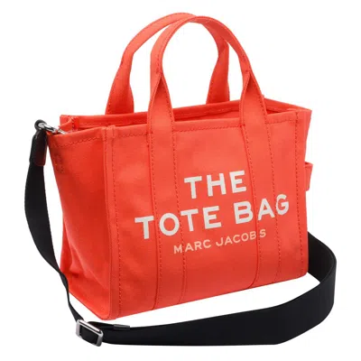Marc Jacobs Structured Cotton Tote Bag With Zip Closure In Orange