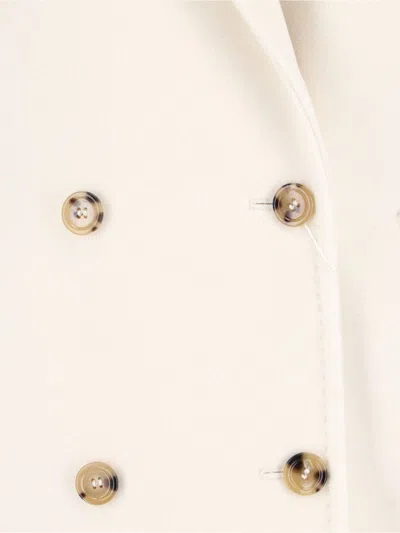 Max Mara Double-breasted Jacket Featuring Notched Lapels In Neutral