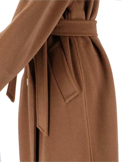 Max Mara 101801 Double-breasted Coat In Brown