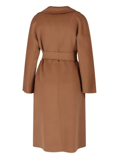 Max Mara Studio Cles Wool And Cashmere Coat In Brown