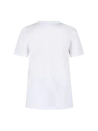 Max Mara Crew Neck Graphic Print Top In White