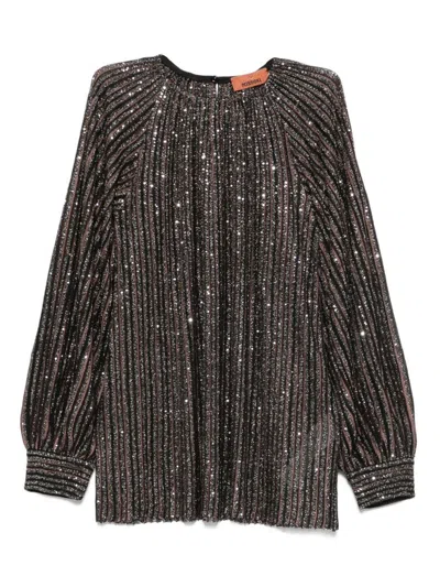 Missoni Striped Sequined Blouse In Metallic