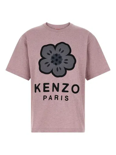 Kenzo T-shirt Oversize Boke Flower Rosa In Pink