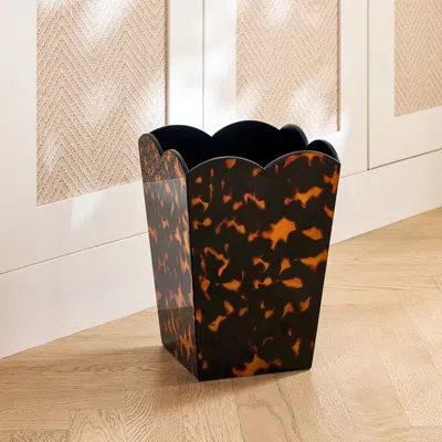 Addison Ross Scalloped Lacquer Bin – Tortoiseshell