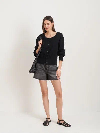 Alex Mill Louisa Cardigan In Cotton Cashmere In Black