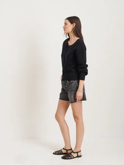 Alex Mill Louisa Cardigan In Cotton Cashmere In Black