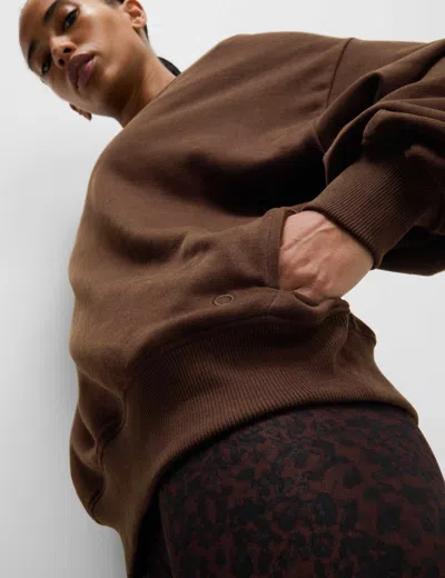Goodmove Women's Cotton Rich Oversized Sweatshirt In Brown