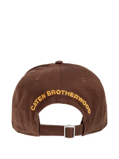 Dsquared2 Bear-maple Leaf Patch Cap In Brown