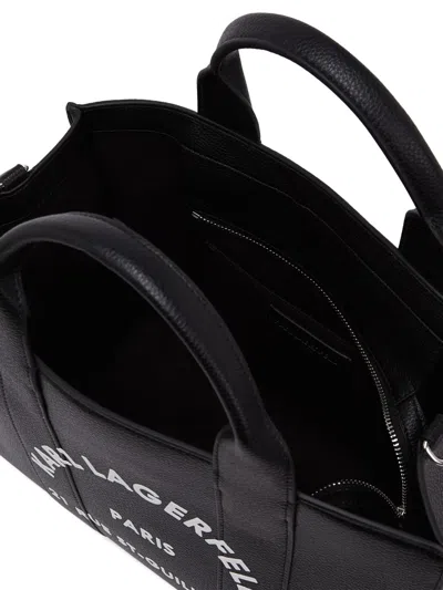 Karl Lagerfeld Medium Rue St-guillaume Logo Tote Bag In Black