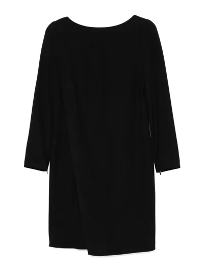 Emporio Armani Cady Short Dress In Black