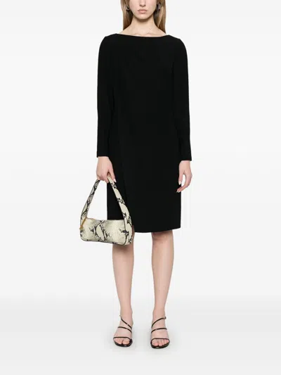 Emporio Armani Cady Short Dress In Black