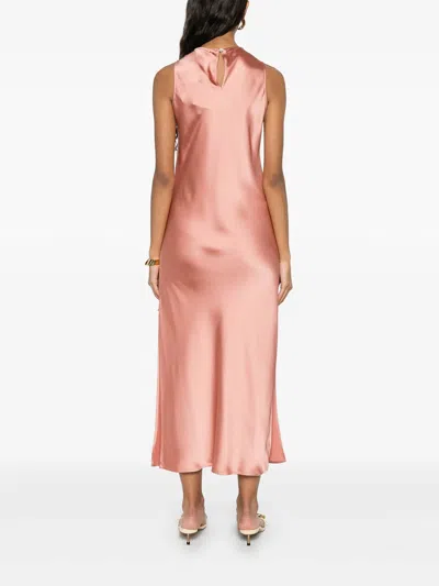 Herno Satin Midi Dress In Pink