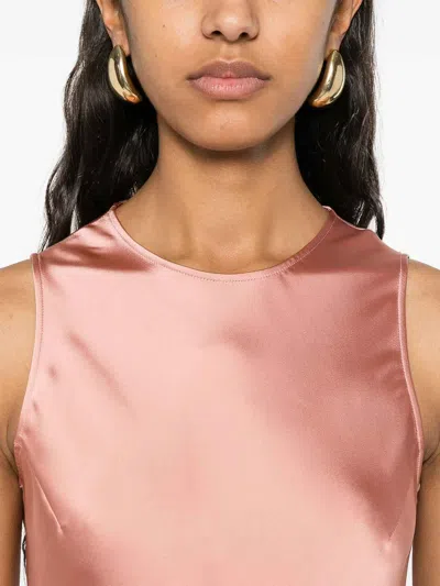 Herno Satin Midi Dress In Pink
