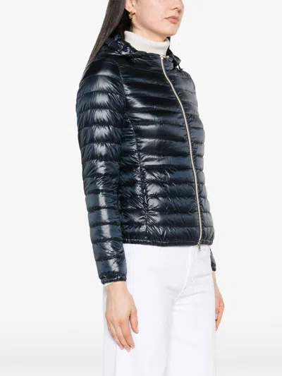 Herno Women's Nylon Short Down Jacket In Blue