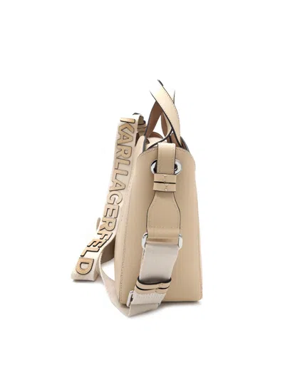 Karl Lagerfeld K/circle Perforated Small Tote Bag In Brown