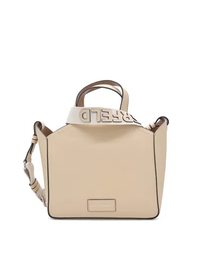 Karl Lagerfeld K/circle Perforated Small Tote Bag In Brown