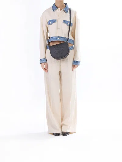 Karl Lagerfeld K/circle Saddle Scadated In Gray