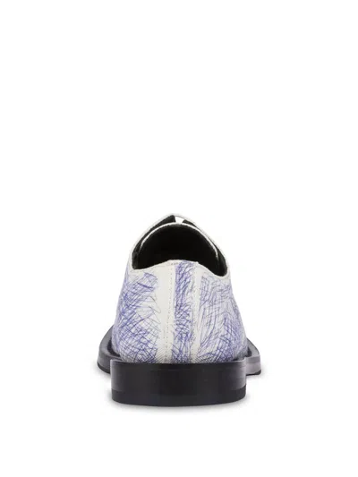 Moschino Derby In Printed Canvas In Multi