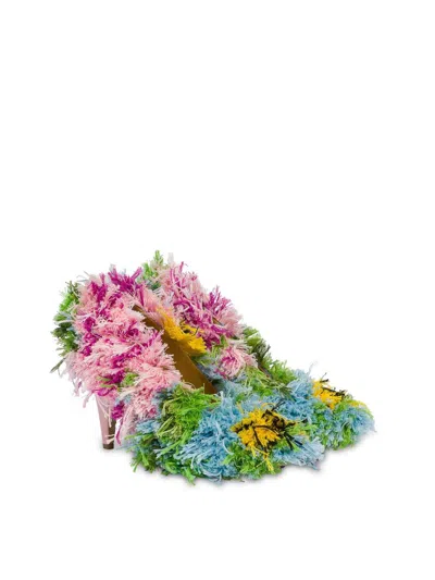 Moschino Tufting Pumps In Multi